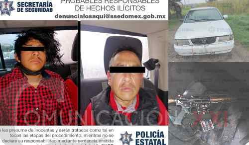 Dos presuntos integrantes de la Familia Michoacana fueron detenidos en Zinacantepec